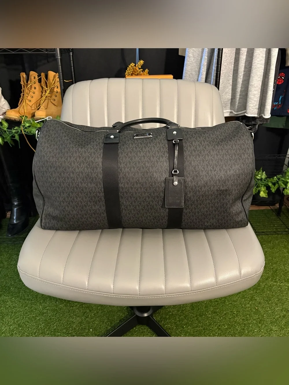 Michael Kors Black/Grey Logo Duffel Bag